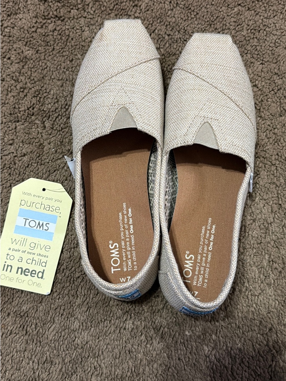 Toms Slip-On Espadrille Flats in Beige Canvas - Picture 10 of 10